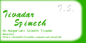 tivadar szimeth business card